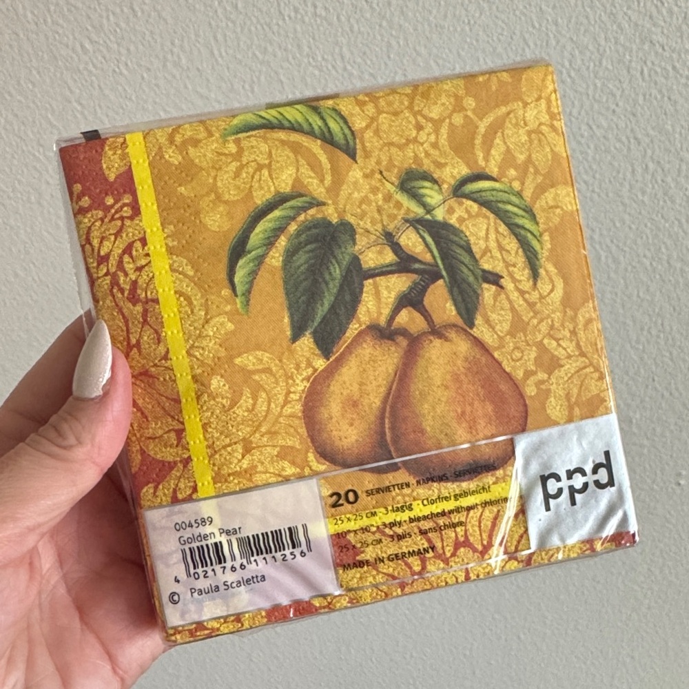 Yellow and Orange Fruit Design Napkins - Picture 2 of 2